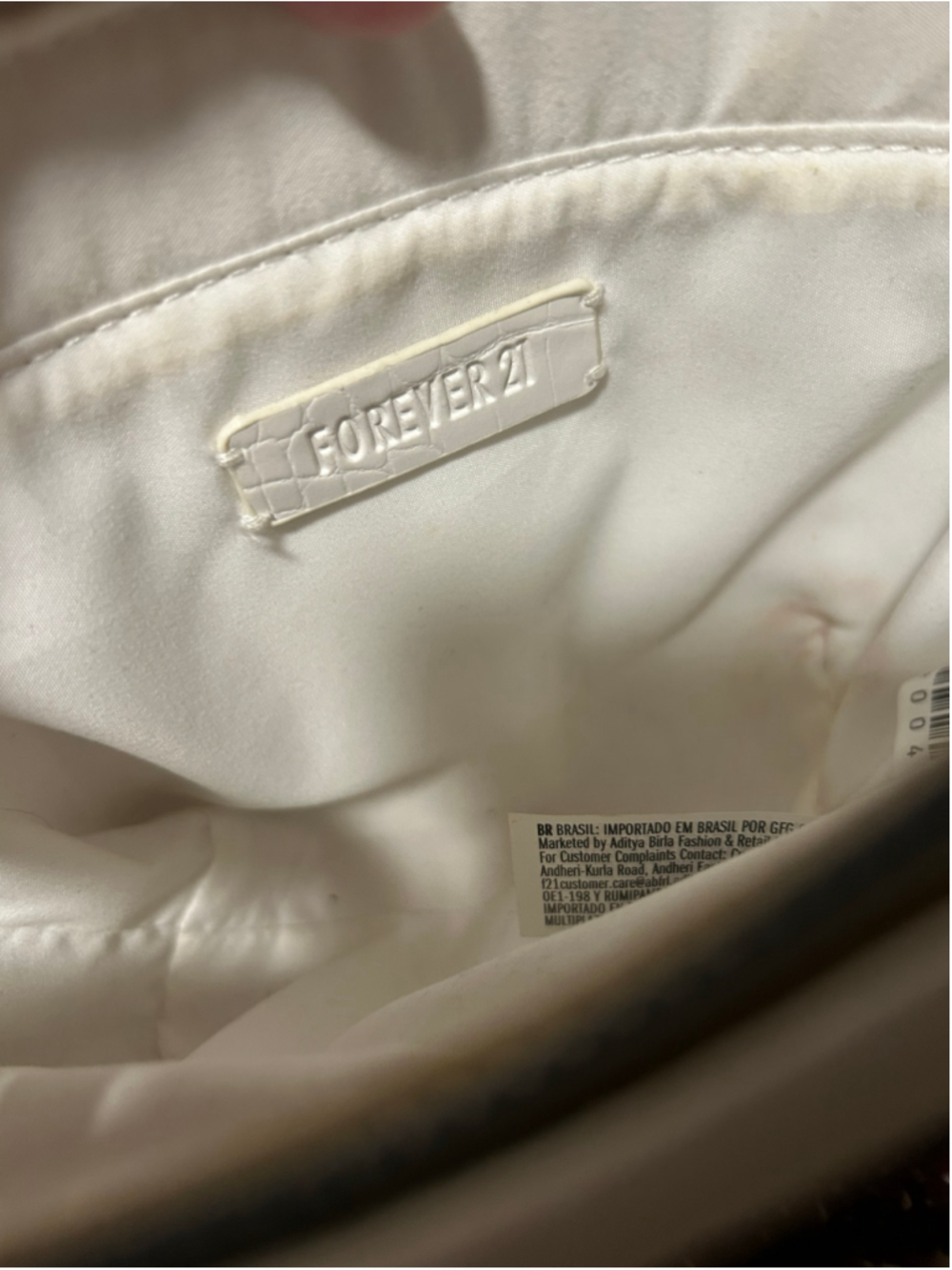 Women's Forever 21 White Croc-Embossed Satchel Bag One Size - Picture 6 of 8